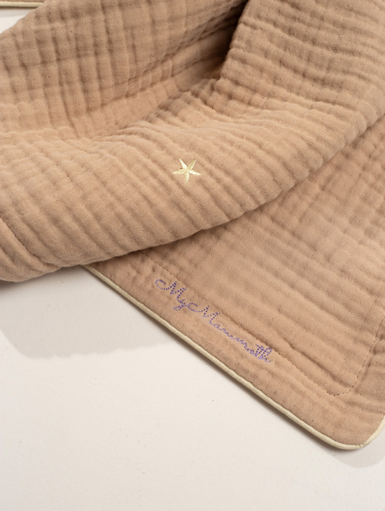 Плед муслиновый «Звездное небо» карамель 110х105 см