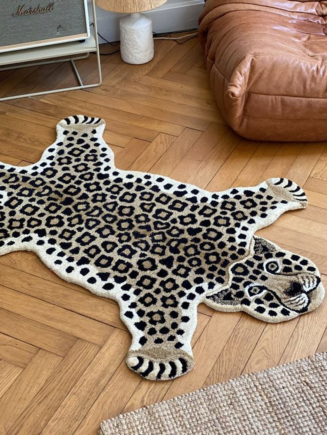 Тафтинговый ковёр "Шкура Не убитого леопарда" коричневый - фотография товара