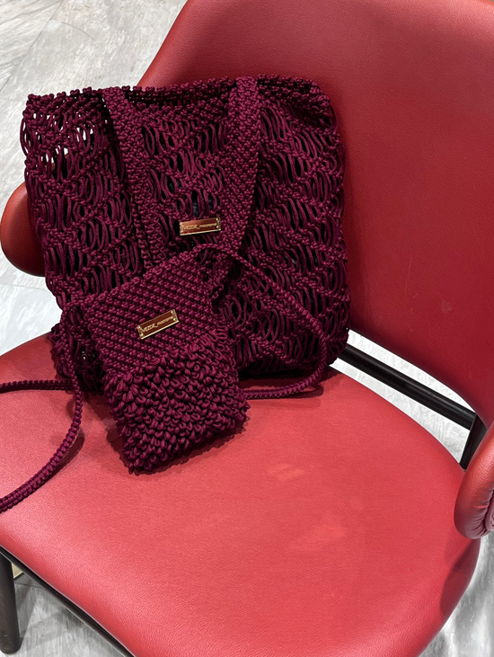 Плетеная макраме сумка “CAIRO BAG” винный