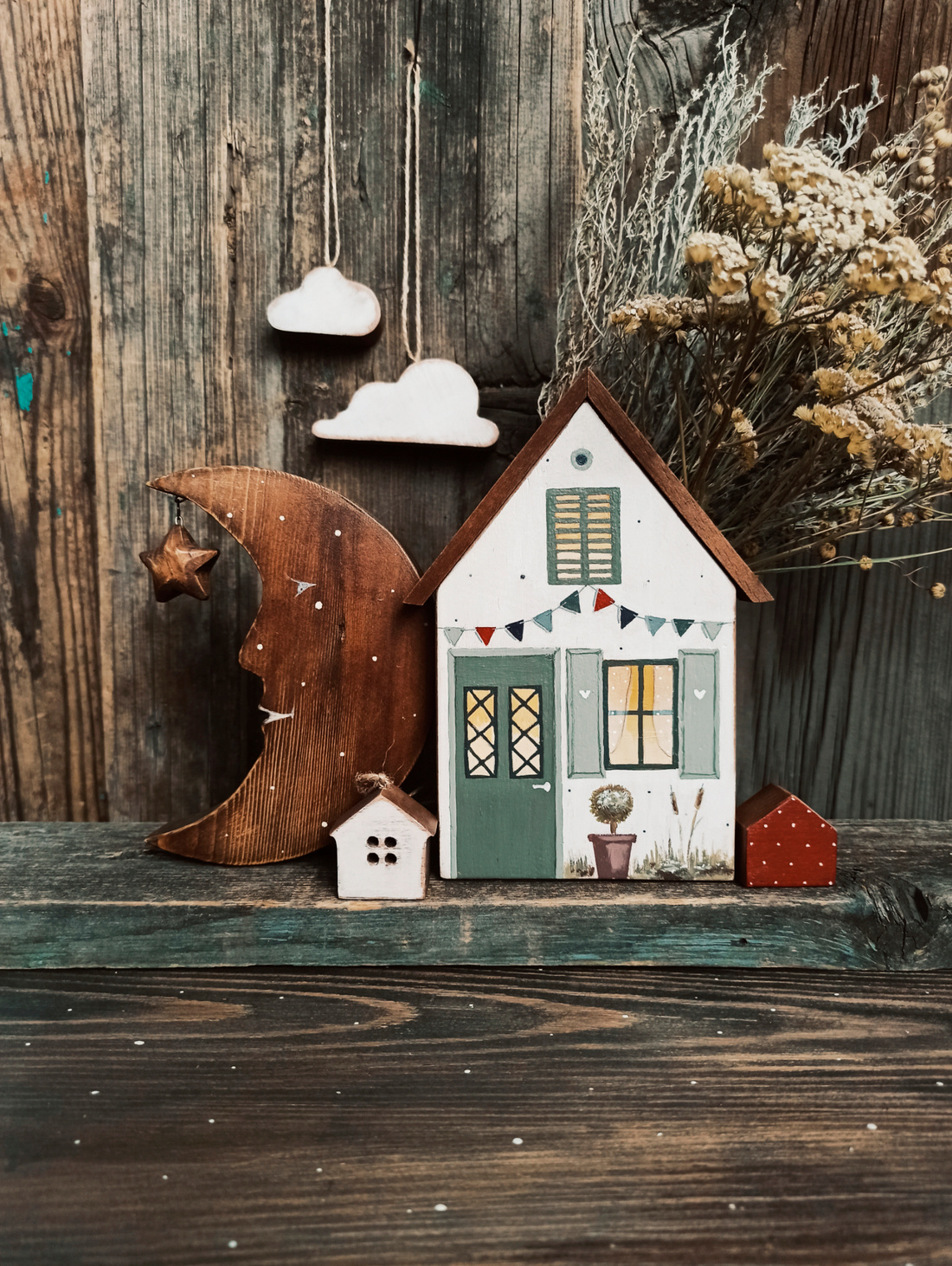 Деревянные карандашницы с росписью "Английский домик" 2 - фотография товара