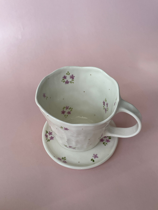 Чайная пара ручной работы «Сиреневые цветы»