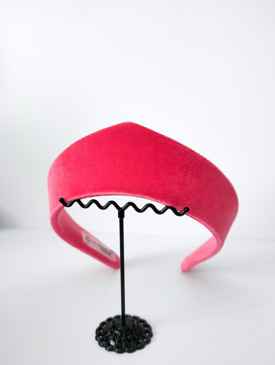 Ободок-кокошник "Бархат светло красный"