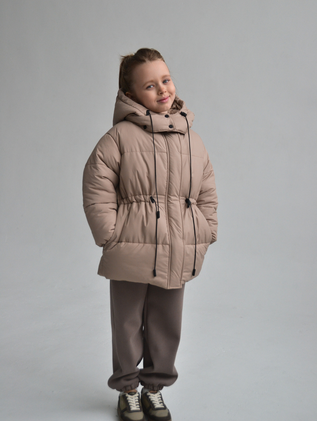 Демисезонная куртка "Фифи" кофе с молоком - фотография товара