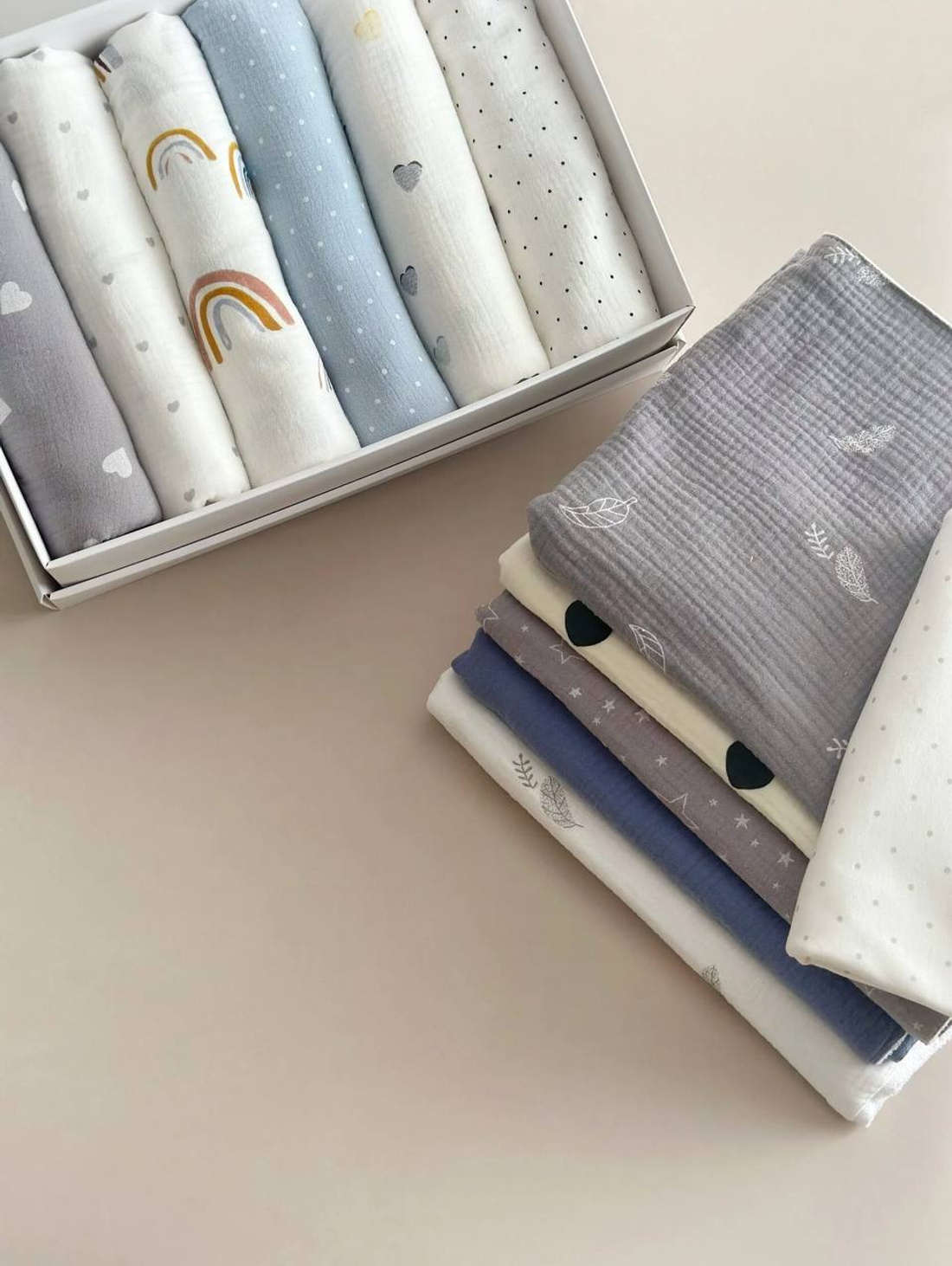 Набор из 12 пелёнок Синий - фотография товара