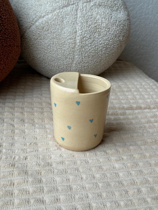 Кружка "Голубые сердечки" под трубочку