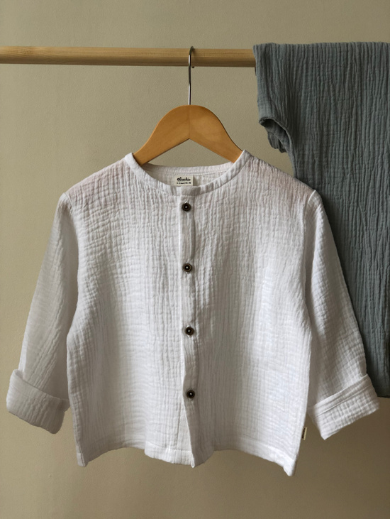 Муслиновая рубашка свободного силуэта