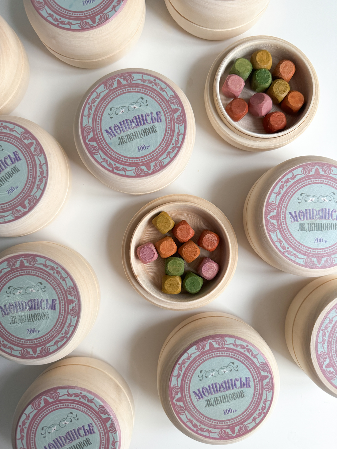 Деревянные игрушечные конфеты. Леденцы - фотография товара