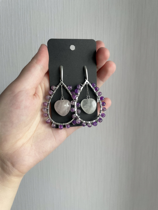Серьги "QUARTZ AND AMETHYST"