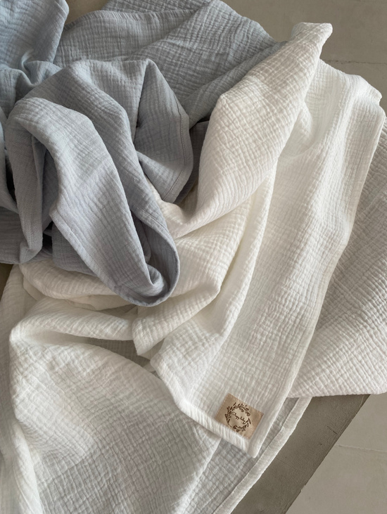 Муслиновая пеленка "Серый"