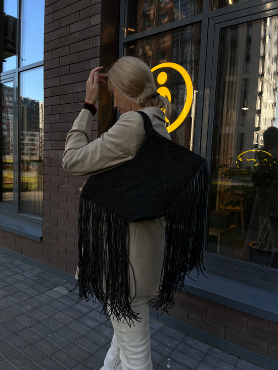 Плетеная макраме сумка с бахромой  “OSLO BAG”