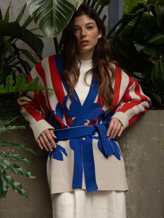 Кардиган трехцветный One size