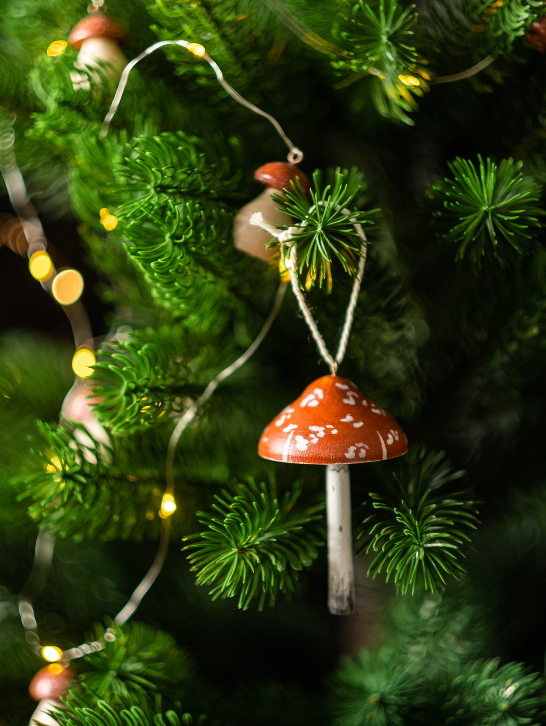 Ёлочная игрушка "Гриб" - фотография товара