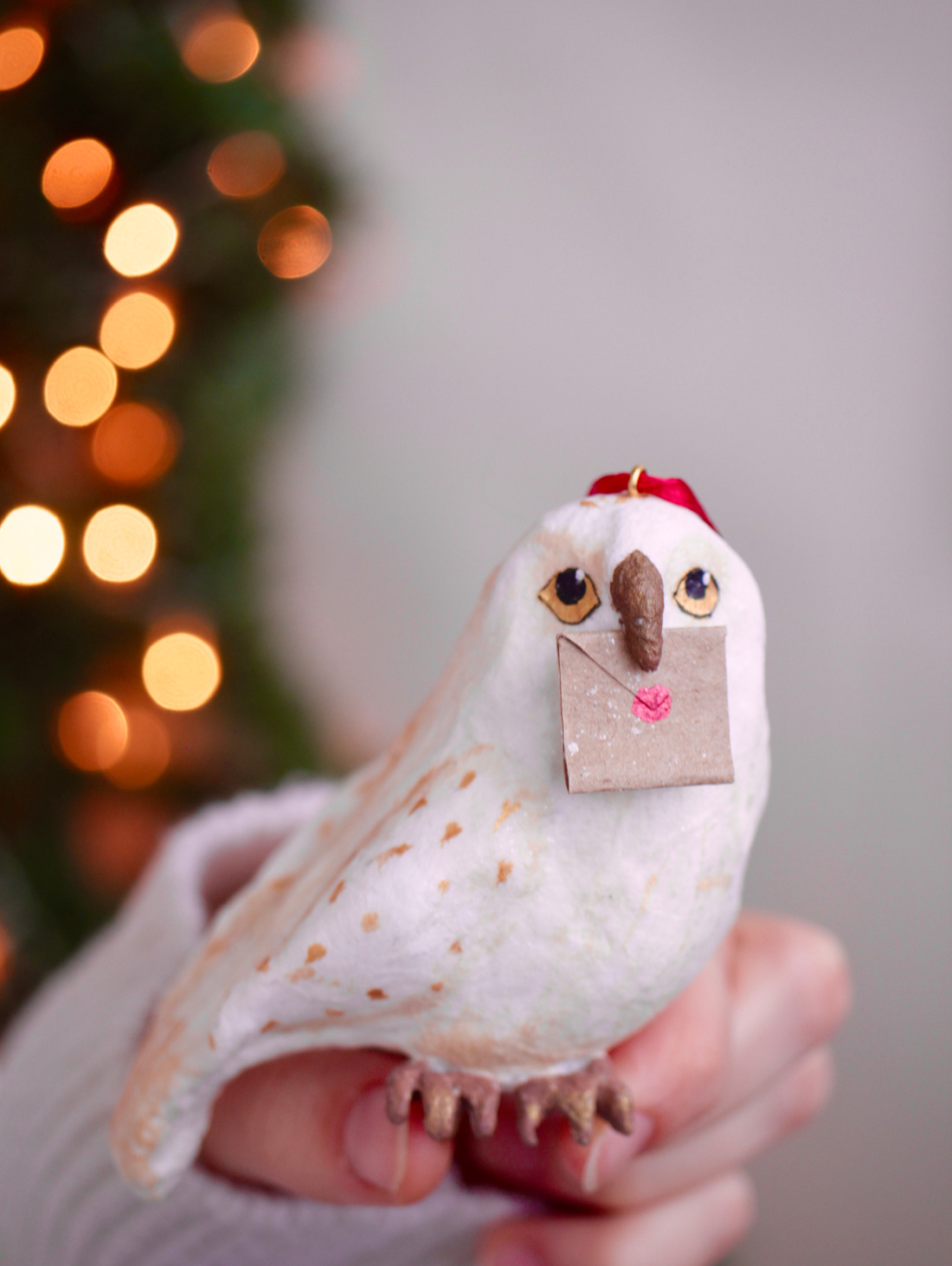 Ватная ёлочная игрушка "Букля с письмом" - фотография товара