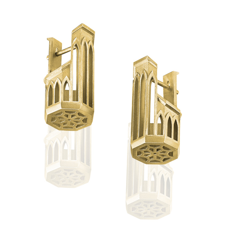 Парные позолоченные серьги из серебра BADGIR GOLD