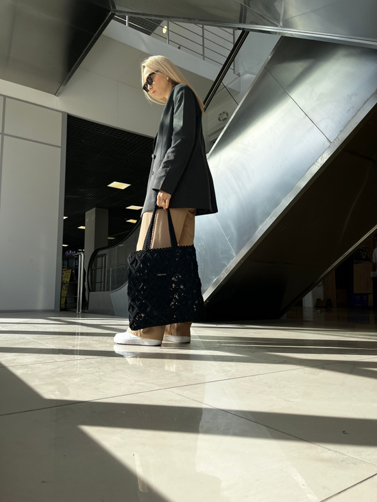 Плетеная макраме сумка “CAIRO BAG” черная