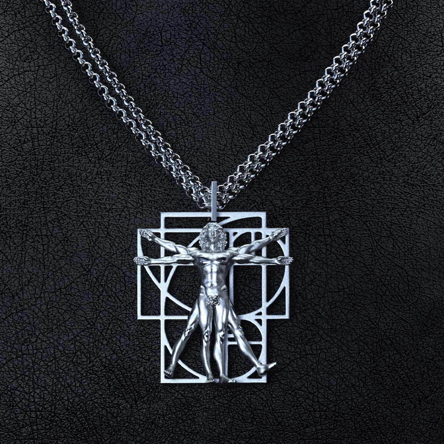 Серебряный кулон VITRUVIAN MAN - фотография товара