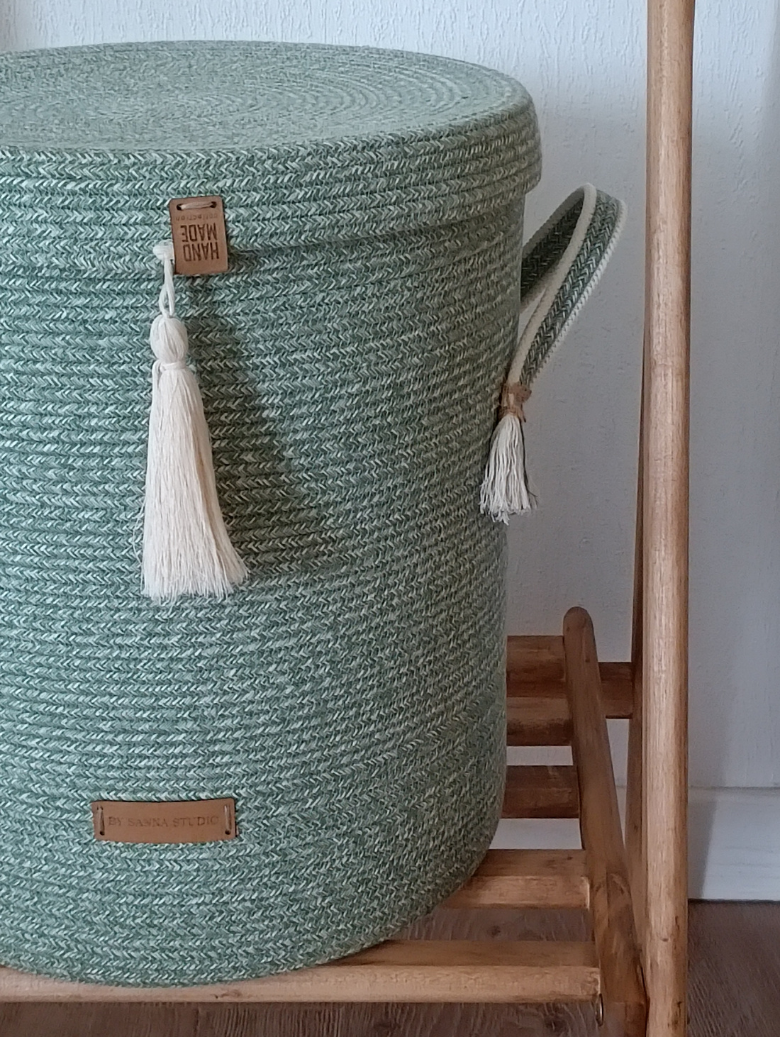 Корзина для хранения из хлопкового шнура - фотография товара