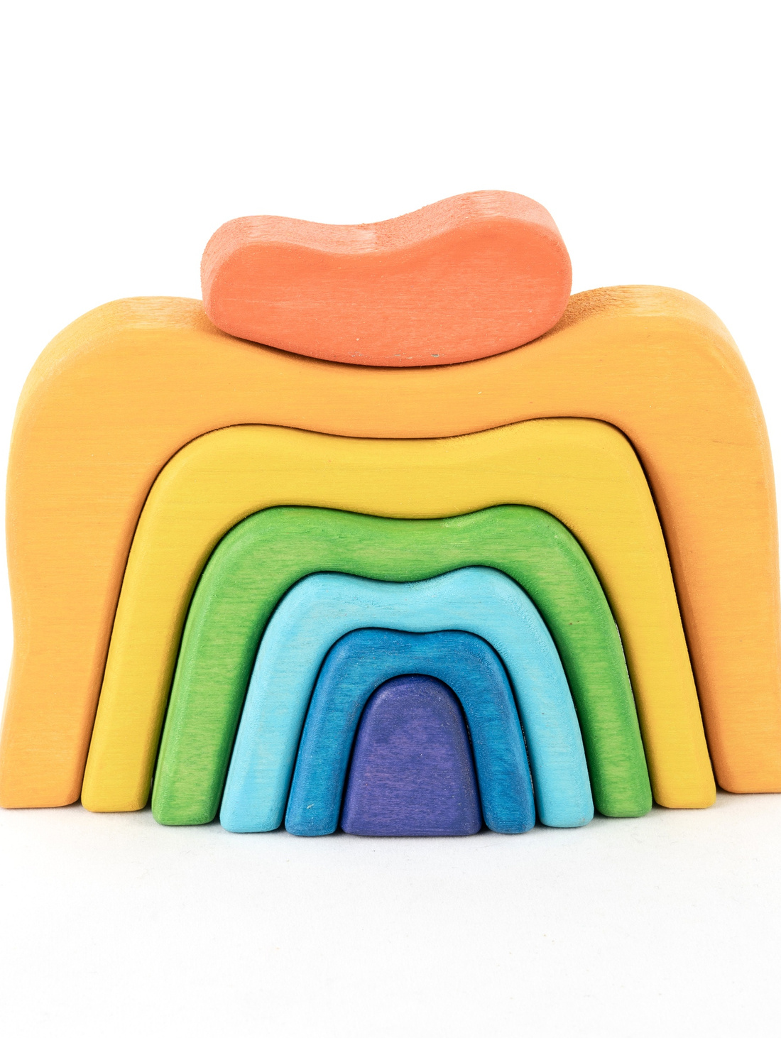 Конструктор балансир деревянный "Ворота-радуга" - фотография товара