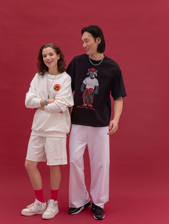 Свитшот SWEATSHIRT LONG SLEEVE RACCOON-ORANGE MILK