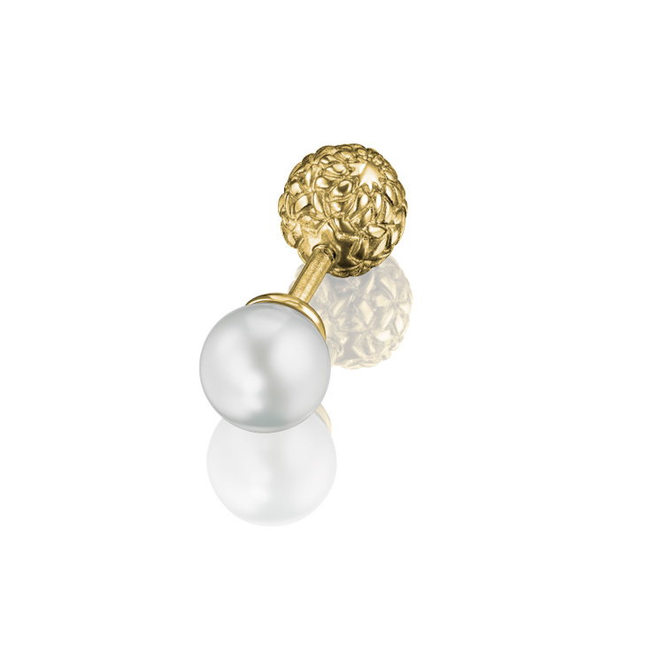 Позолоченная серьга из серебра с жемчугом VIETNAM KNOT GOLD