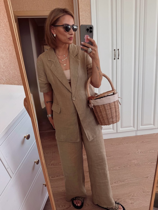 Плетеная сумка корзина в стиле Биркин