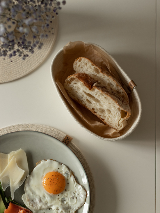 Корзина овальная из хлопкового шнура