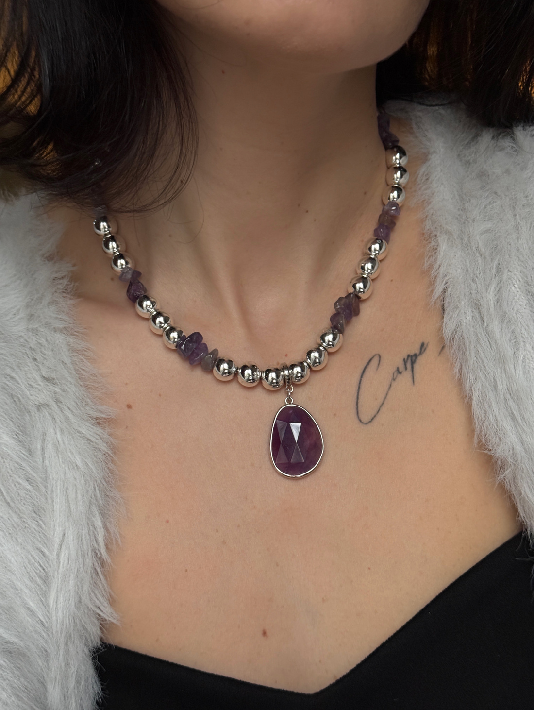 Колье «Роскошь аметиста» - фотография товара