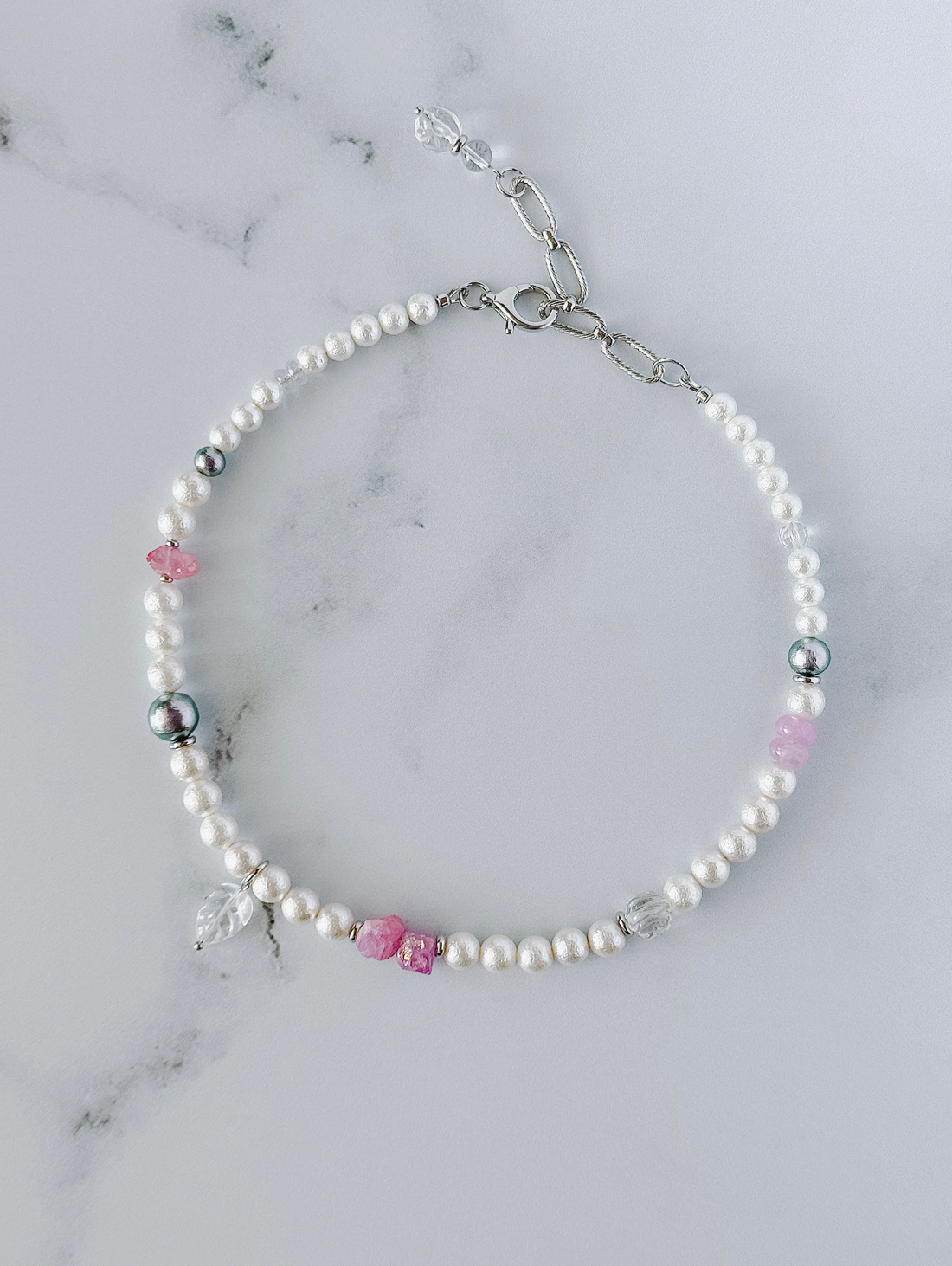 Чокер из жемчуга майорка «Хрустальное утро» - фотография товара