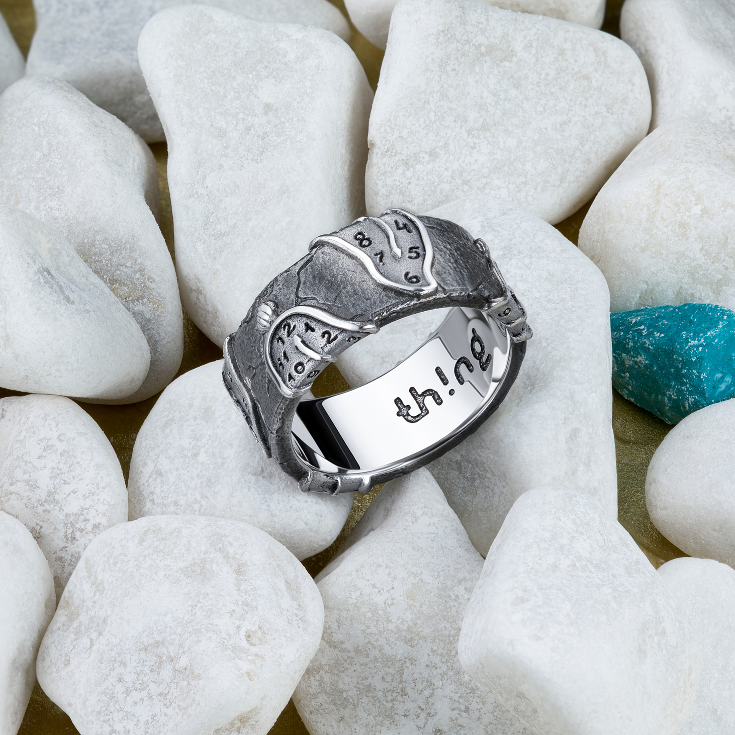 Дизайнерское серебряное кольцо DALI'S VOL.2 BLACK - фотография товара