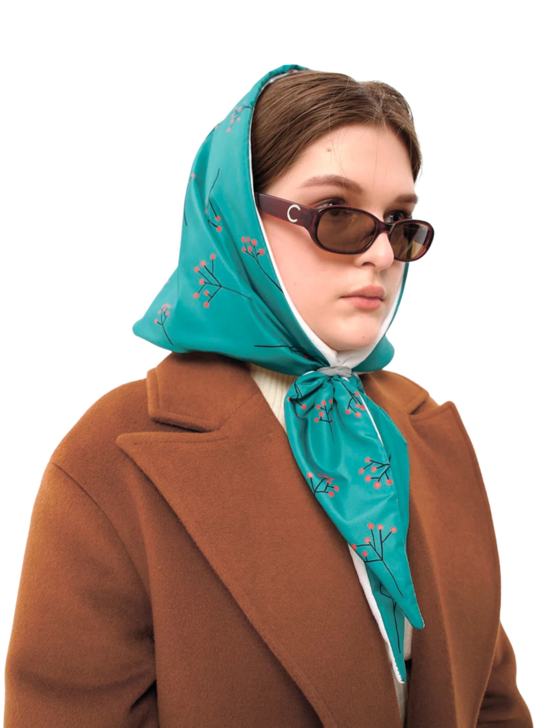 Косынка "Рябина на зелёном" - фотография товара