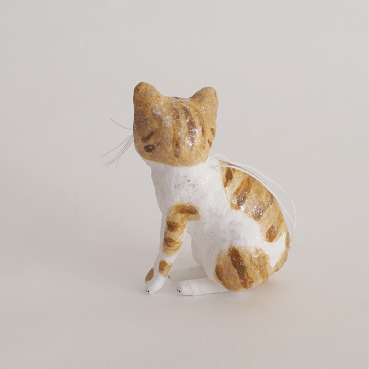 Ёлочная игрушка из ваты "Кот"