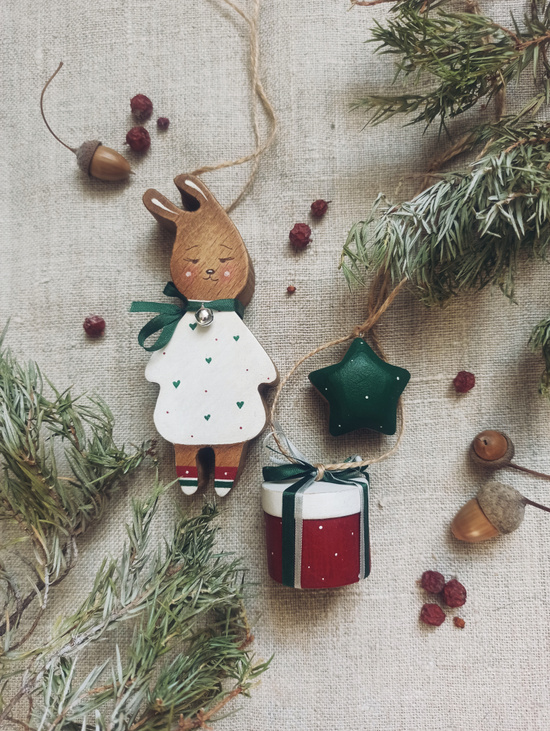 Ёлочная игрушка "Зайка Зефирка" большая