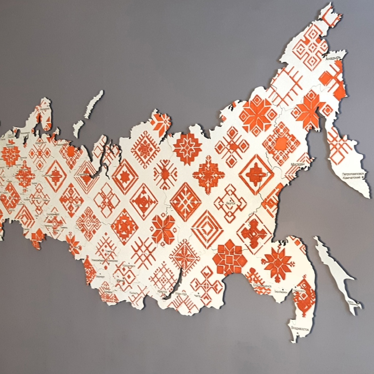 Карта России настенная "Славянка", 150х90 см. - фотография товара