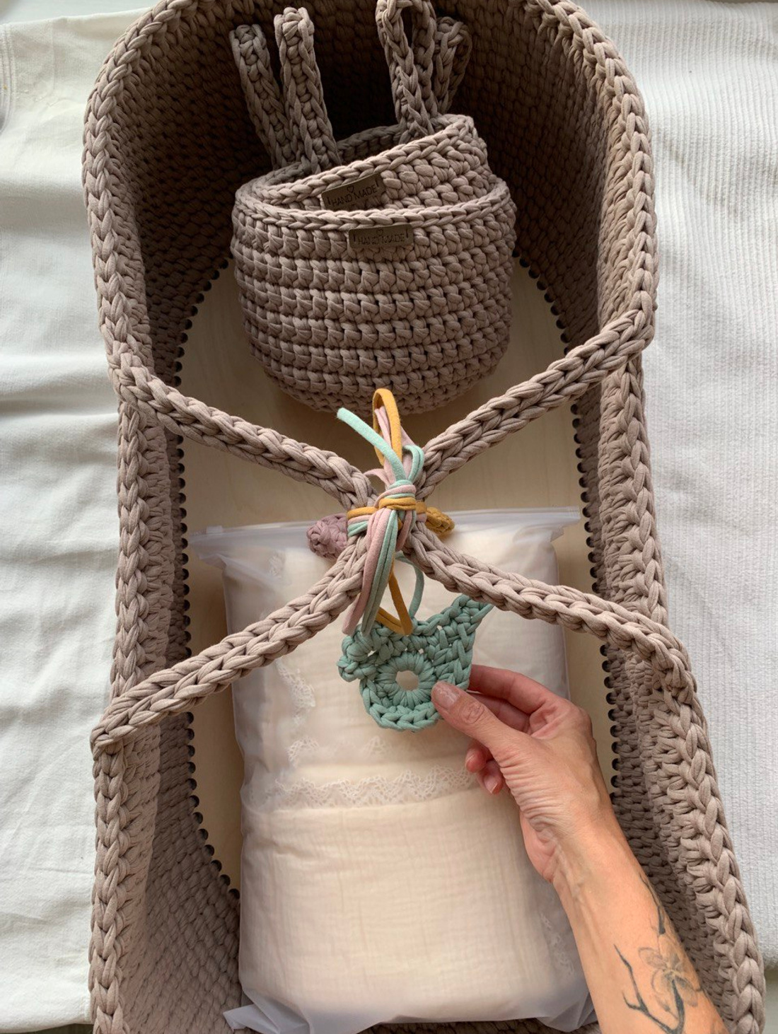 Люлька вязаная "Какао" - фотография товара