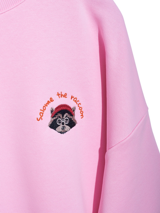 Свитшот SWEATSHIRT LONG SLEEVE RACCOON-WHITE PINK