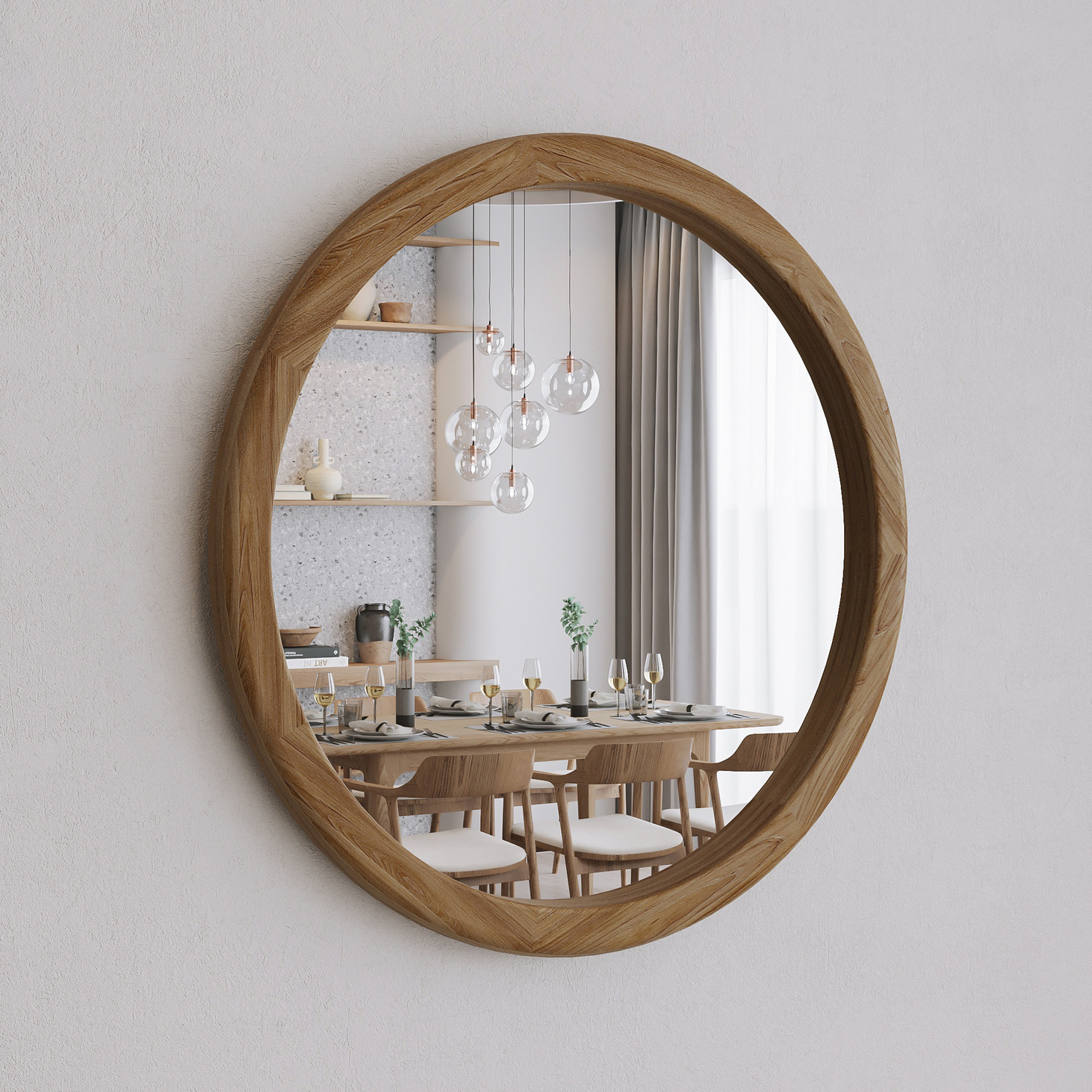 Зеркало в деревянной раме R80 - фотография товара