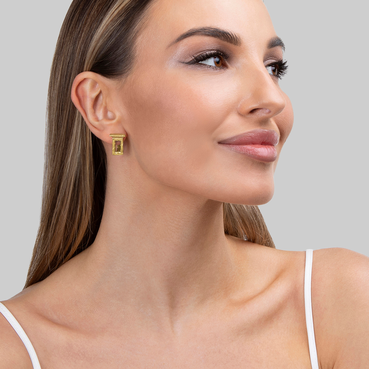 Парные позолоченные серьги из серебра PERSEPOLIS GOLD - фотография товара