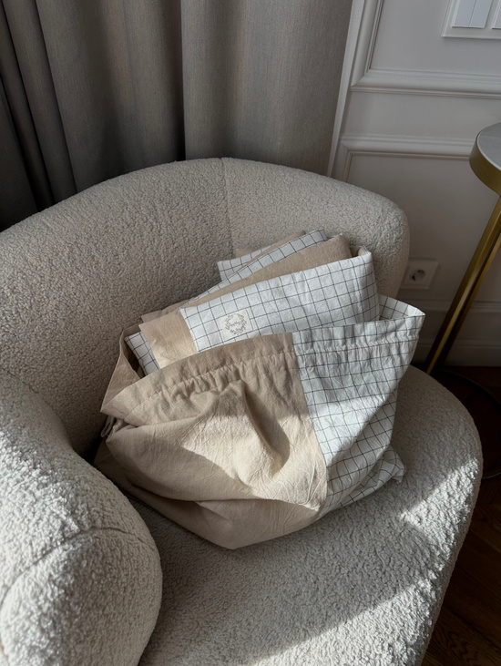 Set Newborn «Клетка beige»