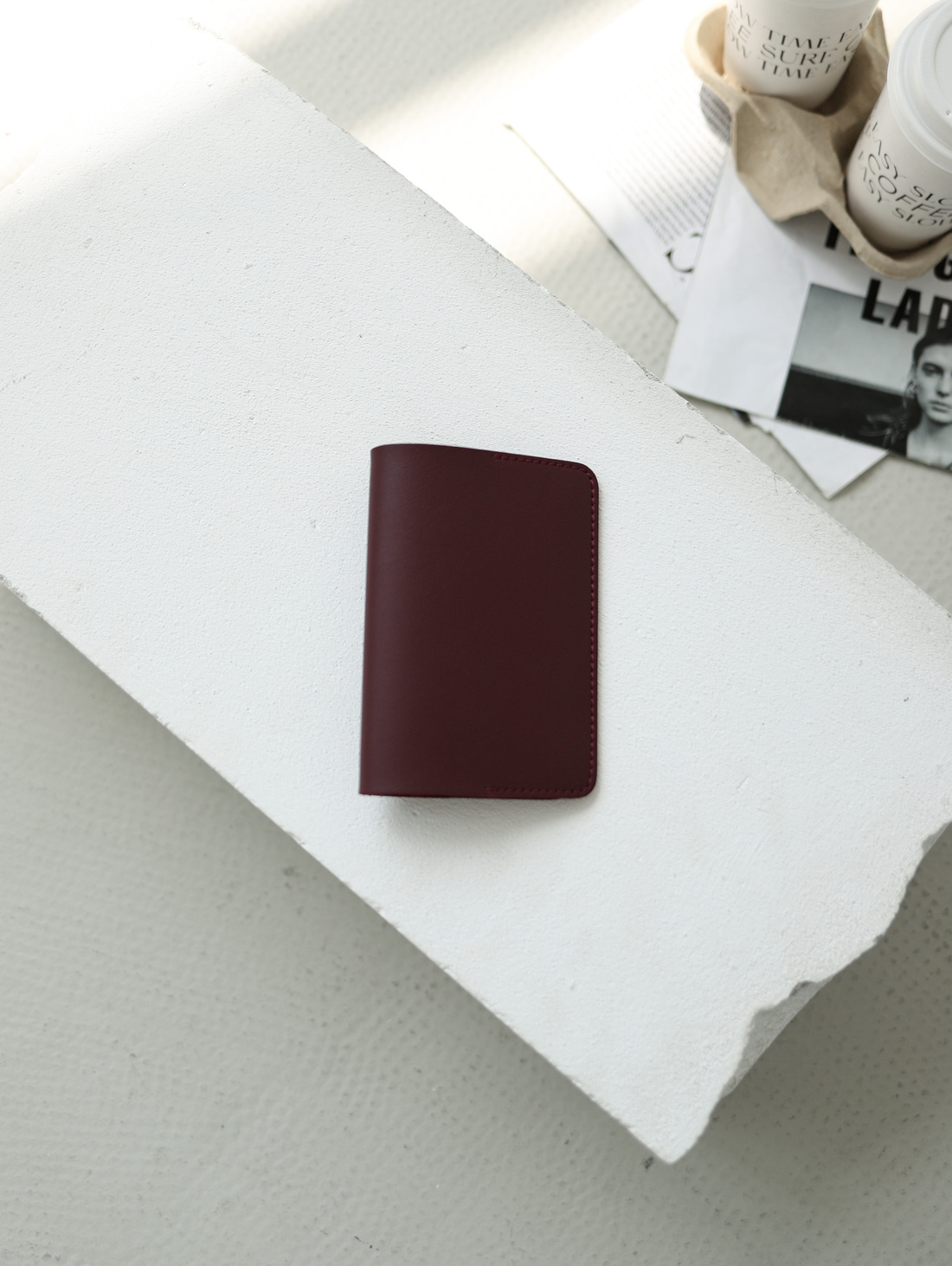 Обложка для паспорта theWayJournal Винный - фотография товара