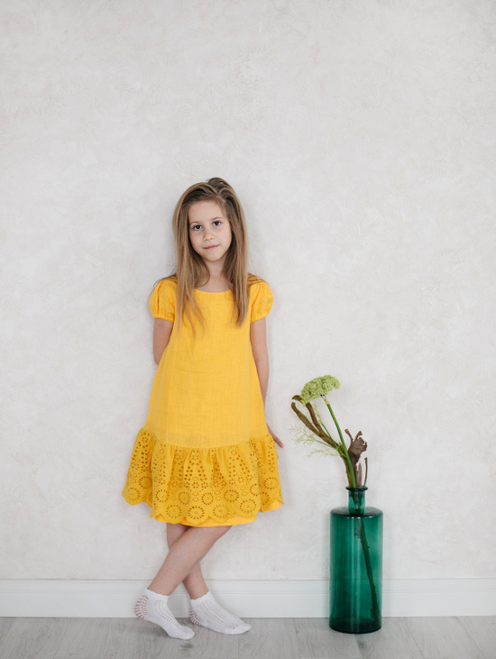 Летнее платье для девочки  "Горчичный Цветок"