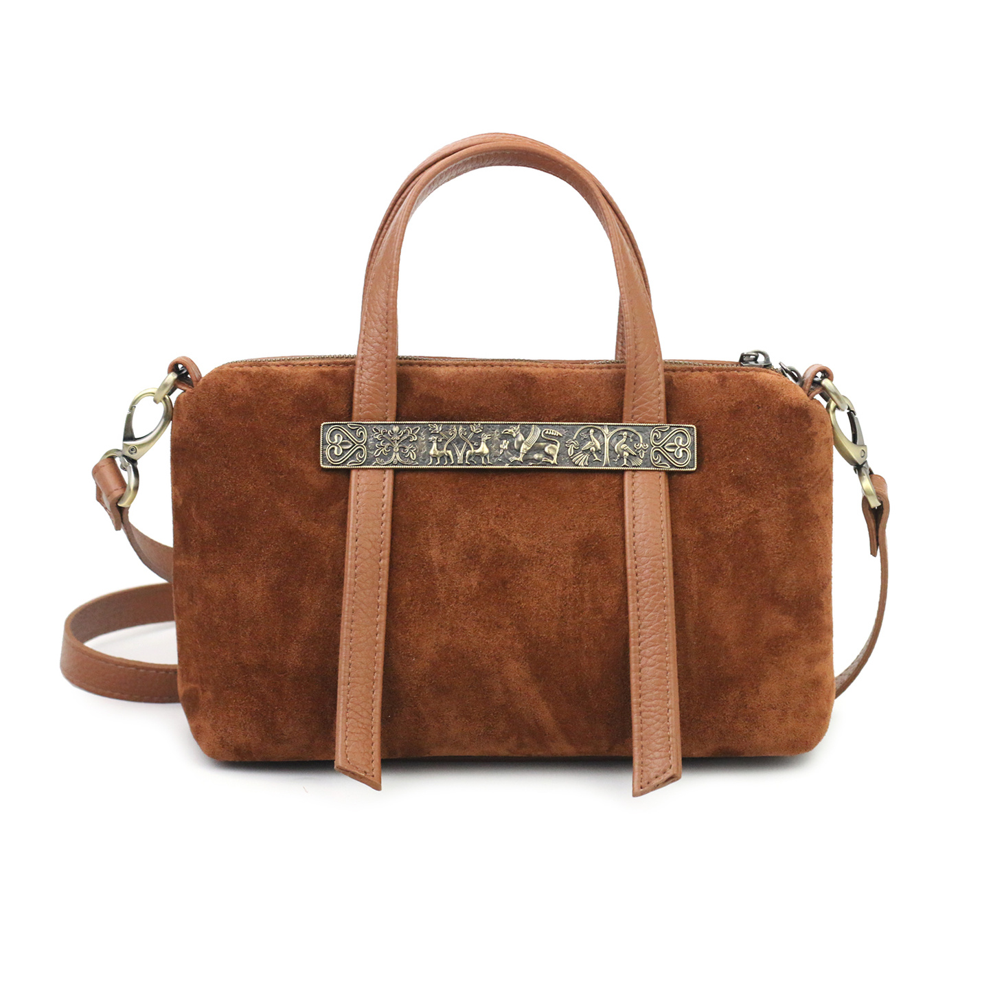 Сумка с Владимиро-Суздальскими рельефами рыжая - фотография товара