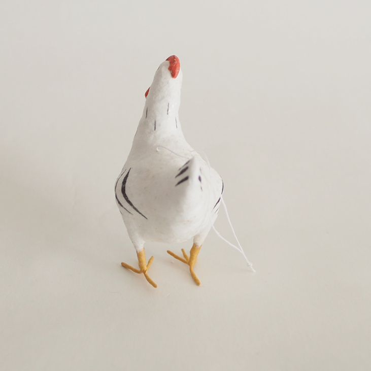 Ёлочная игрушка из ваты "Курица"
