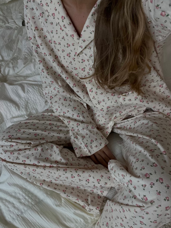 Хлопковая пижама в цветочек