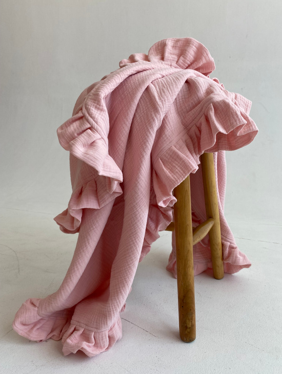 Муслиновый плед с рюшей "Pink"