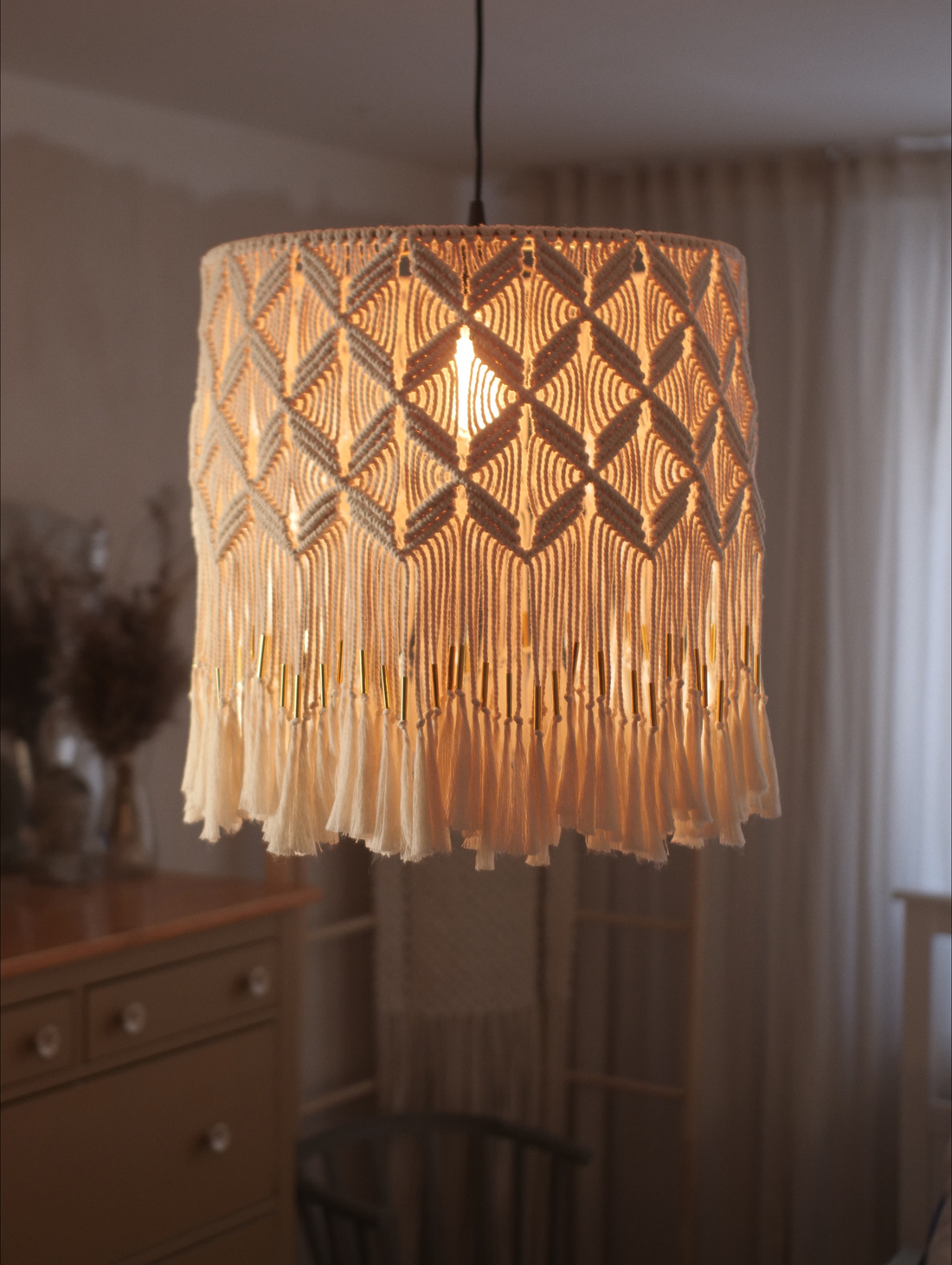 Макраме люстра «Shine» - фотография товара