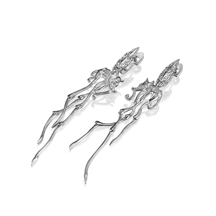 Длинные серебряные серьги ELEPHANT EARRINGS