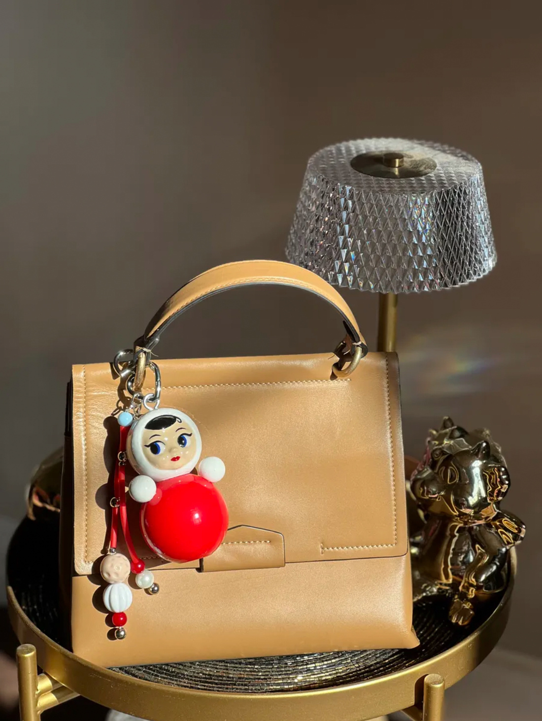 Брелок-обвес на сумку "Неваляшка с лицом" ретро - фотография товара