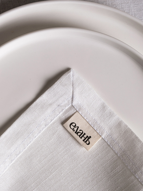 Дорожка для стола из льна и хлопка 220х50, белая