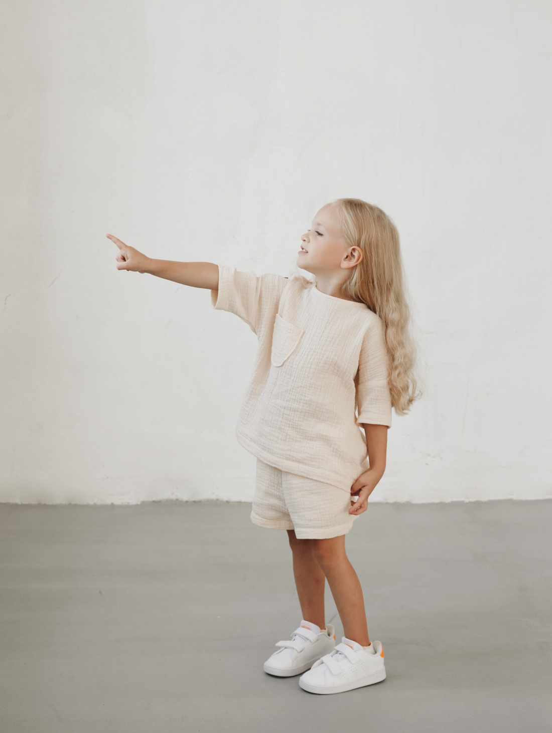 Костюм из муслина Ванильный - фотография товара