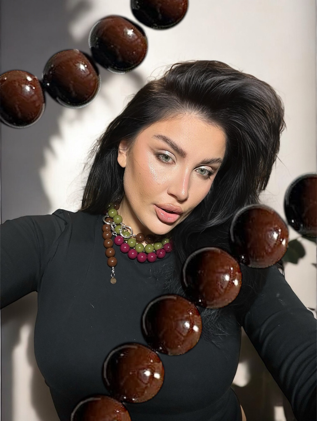 Бусы крупные "Шоколад" - фотография товара